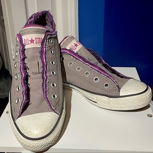 Converse All Star Gray & Purple Sneakers